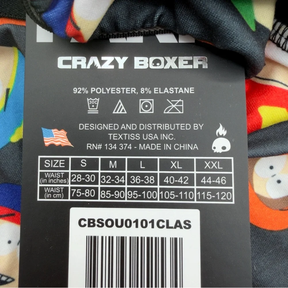 South Park Crazy Boxer Briefs Mens Size Large Underwear Cartman Kenny Stan Kyle